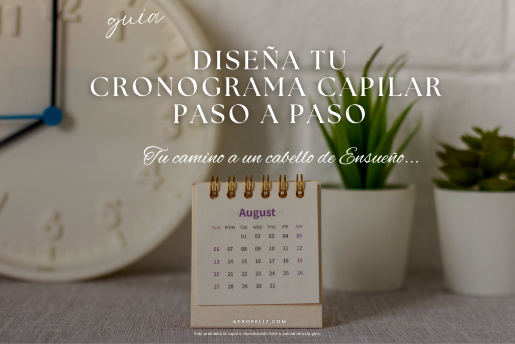 cronograma capilar, cabello afro, cabello rizado, crecimiento del cabello, guía capilar